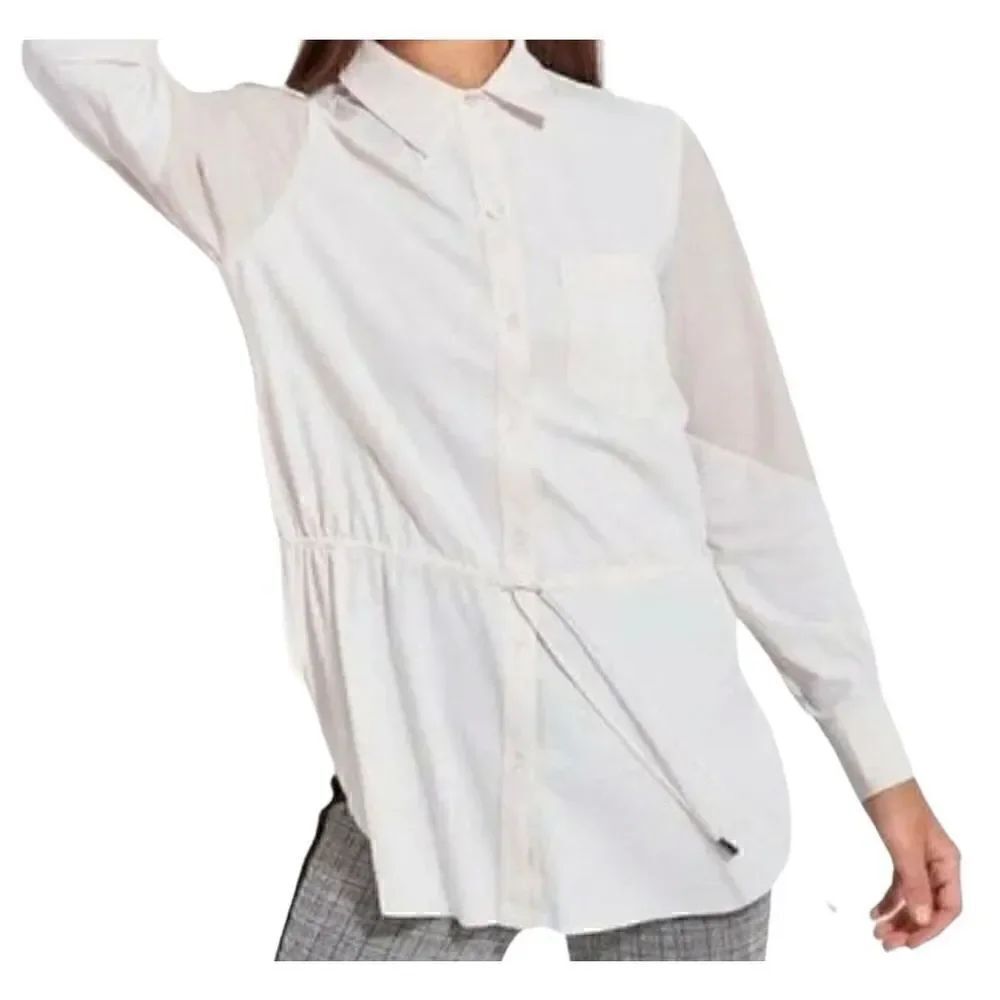 Lysse Elsie pink color block drawstring shirt size M